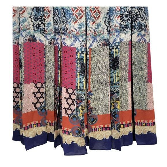 G. Label by Goop Cat Patchwork Pleated Midi Skirt - Picture 6 of 15